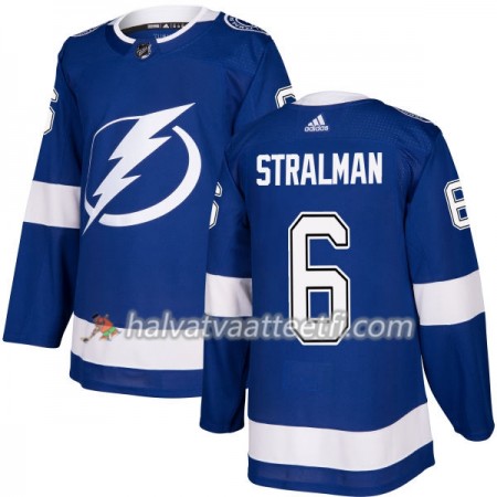Miesten NHL Tampa Bay Lightning Pelipaita Anton Stralman 6 Adidas 2017-2018 Sininen Authentic